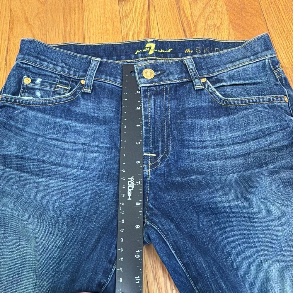 7 For All Mankind The Skinny Jeans Womens 27 Medium Wash Blue Slim Denim USA‎